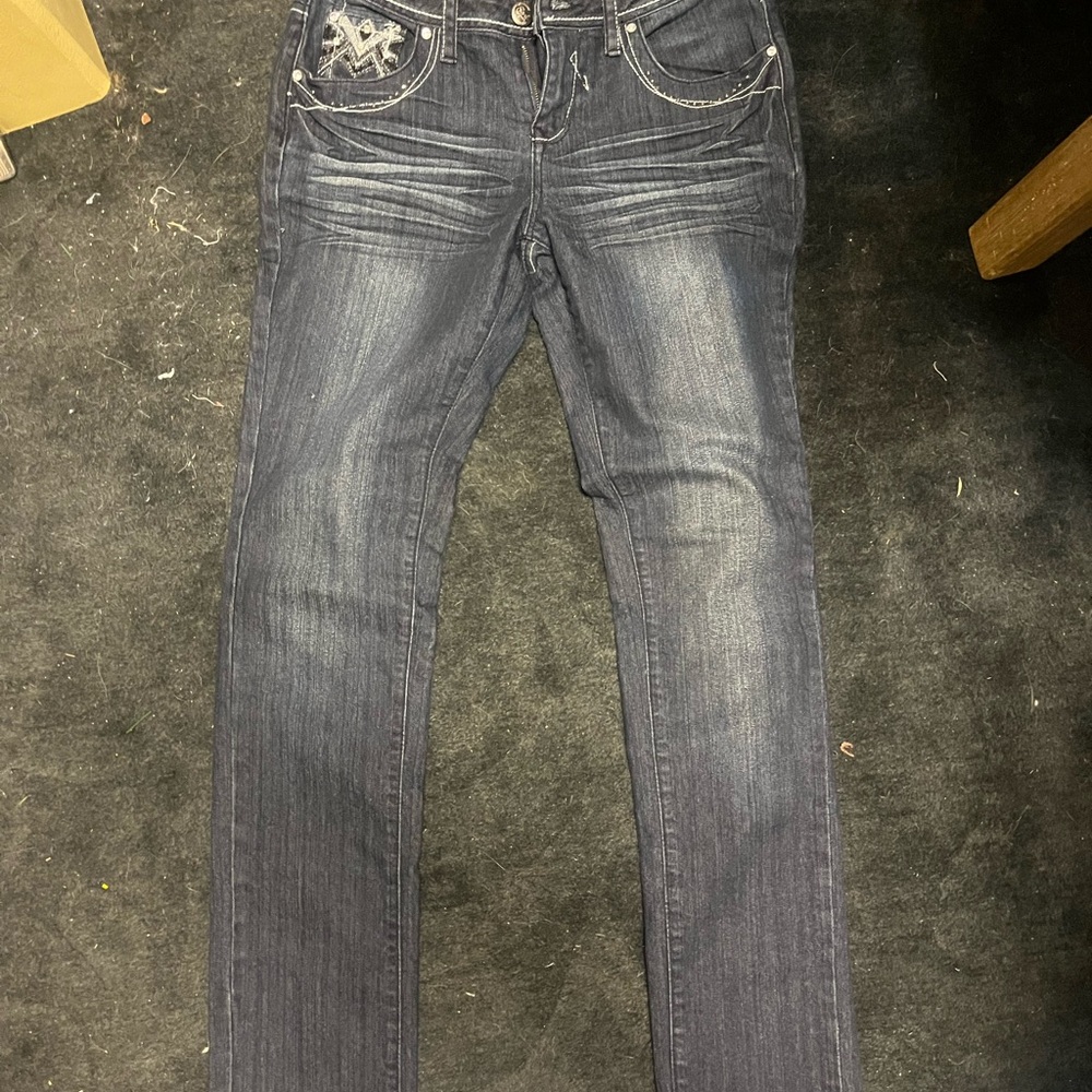 Earl Jeans Blue Straight Leg Jeans with Whiskering